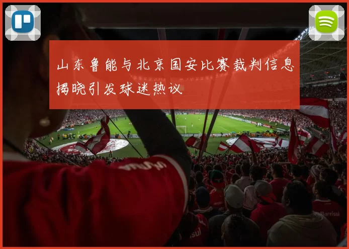 山东鲁能与北京国安比赛裁判信息揭晓引发球迷热议